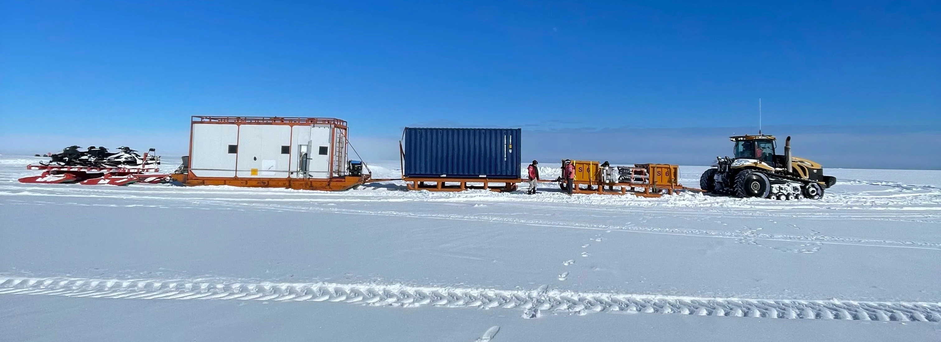 CAT train of field camp back to ship