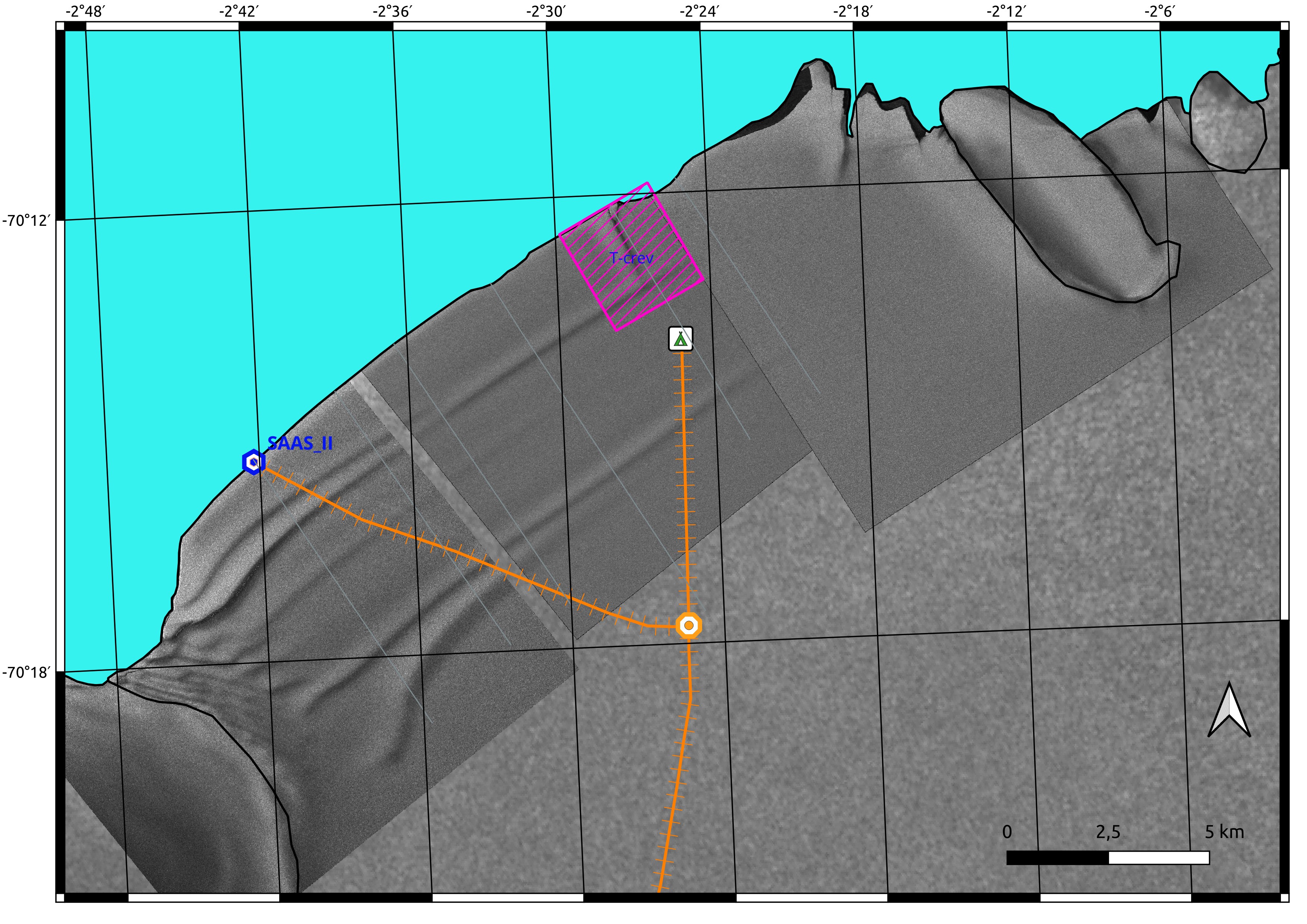 Drone ground penetrating radar survey of crevasse T-intersection